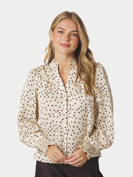 Astrida jacquard blouse creme