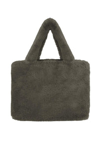 Faux fur city bag large grey
