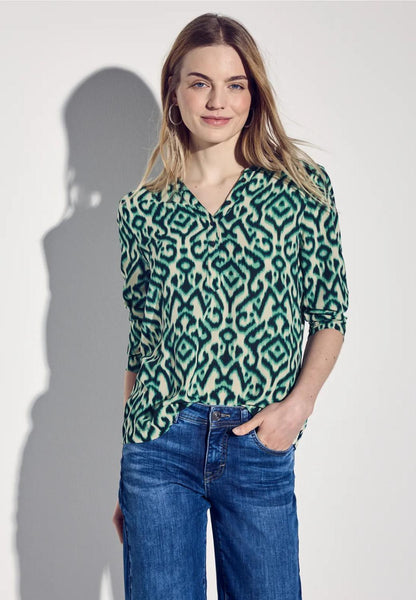 printed mat-mix shirt w.butto