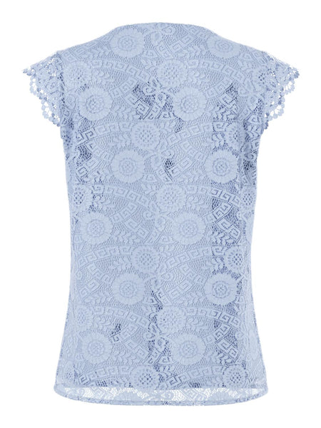 PCOLLINE SL LACE V-NECK TOP W