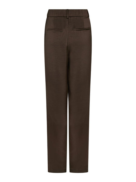 Emmett sateen pants dark brown