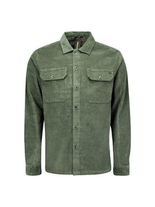 Overshirt buttons twill green