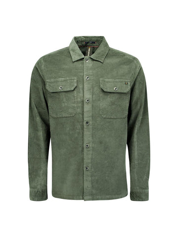 Overshirt buttons twill green