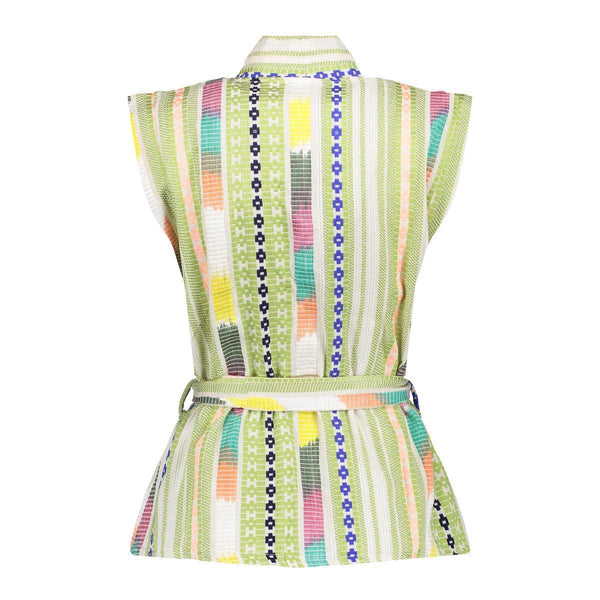 Sleeveless vest woven fancy