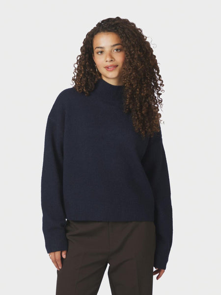 Paulina knit blouse navy