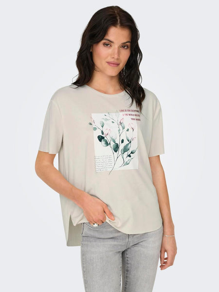 ONLFREE LIFE S/S PRINT TOP BO