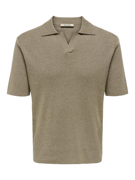 ONSTRAVIS REG 12 SS MEL KNIT