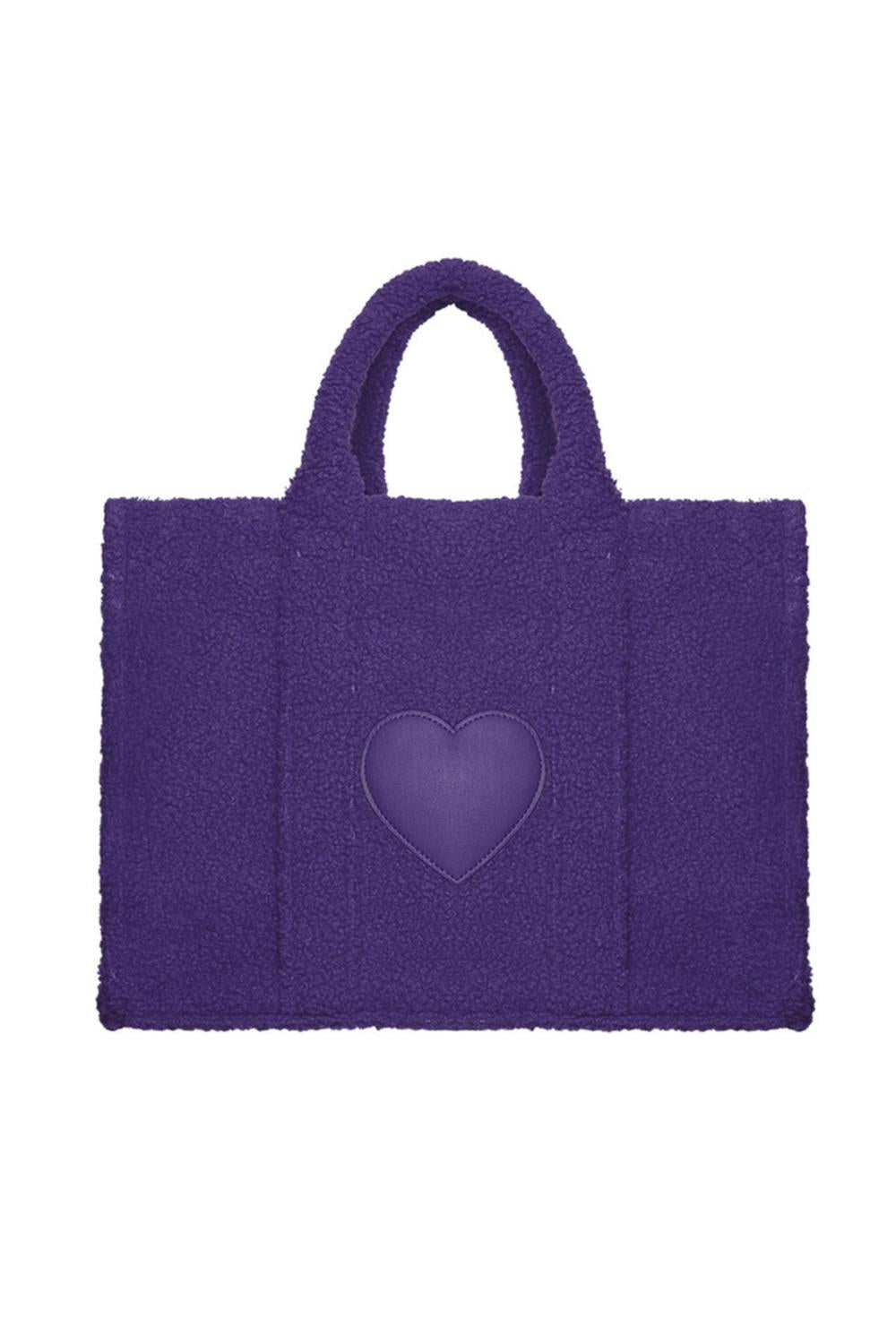 Teddy shopper with heart purpl