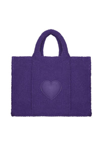 Teddy shopper with heart purpl