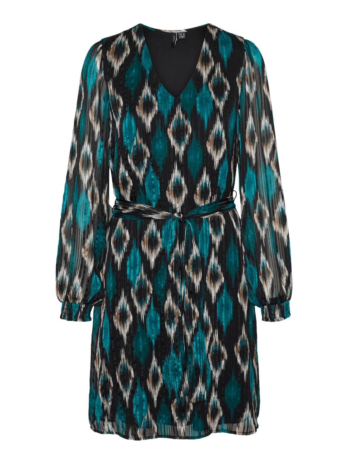 VMEDNA L/S ABK DRESS WVN BTQ