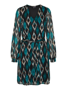 VMEDNA L/S ABK DRESS WVN BTQ