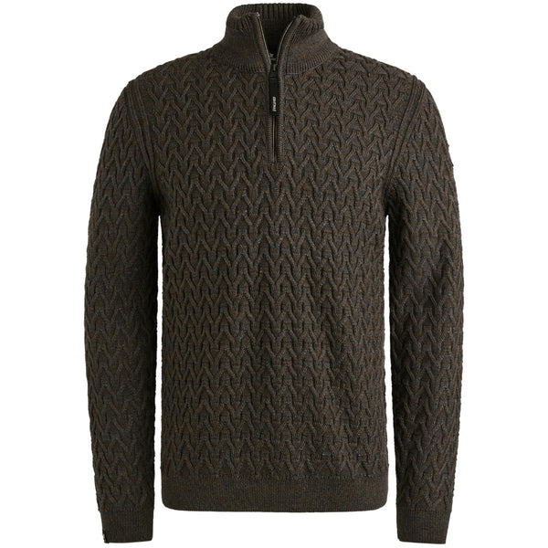 Half zip collar wool blend