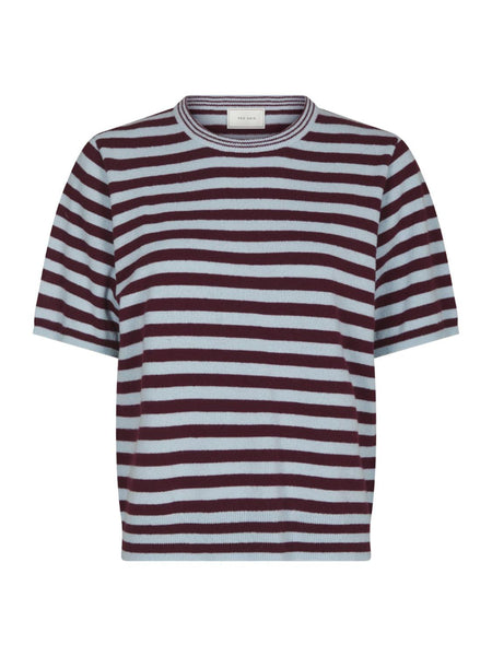 Missy stripe knit tee wine