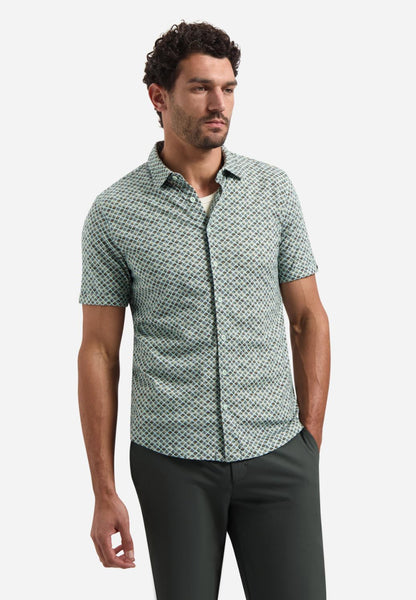 Shirt s/s jersey printed green