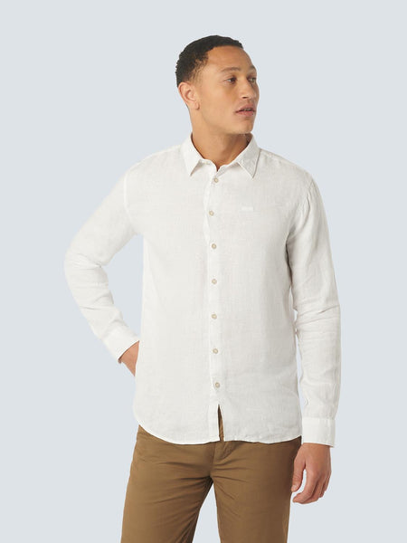 Shirt solid linen white