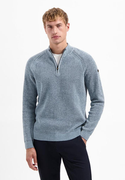 Pullover halfzip chenille blue