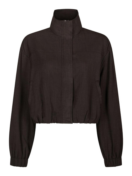 Felicity zip blouse dark brown