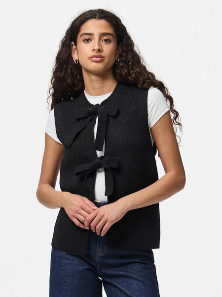 PCSILLY SL REV TIE VEST KNIT