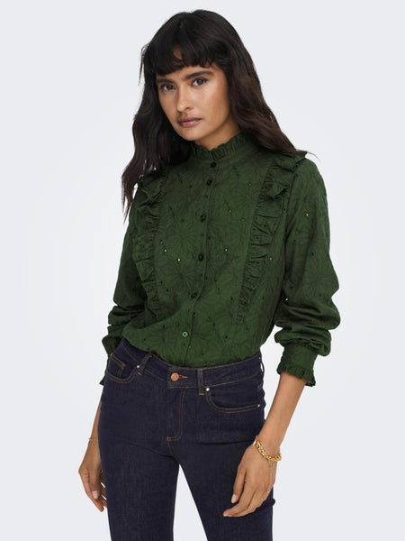 ONLVANESSA LS EMB SHIRT WVN