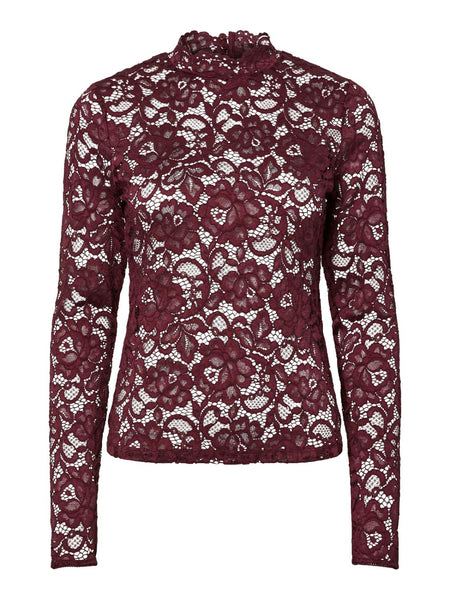 YASLACEY LS LACE TOP S. NOOS
