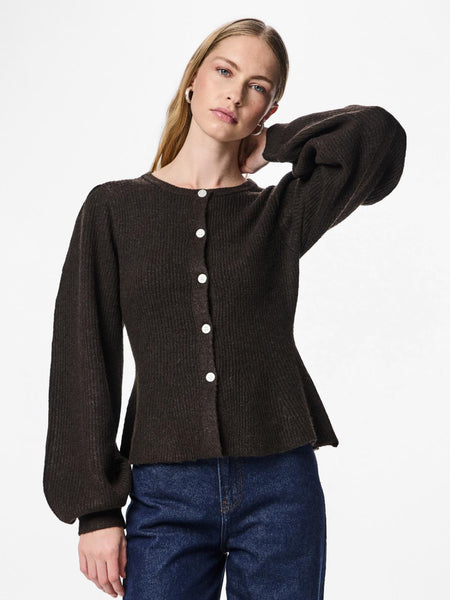 PCSILLY LS PUFF KNIT CARDIGAN