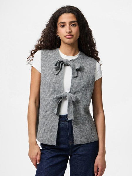 PCSILLY SL REV TIE VEST KNIT
