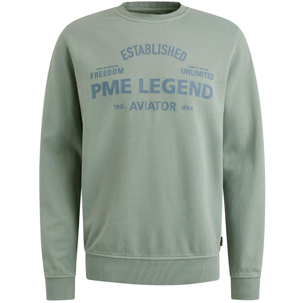 Crewneck terry garment dyed