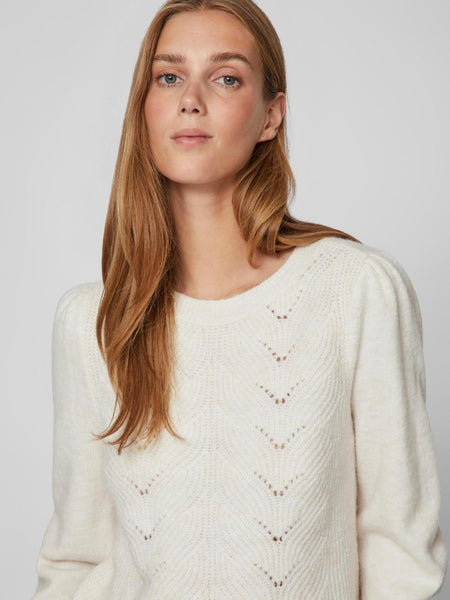 VICLEO NEW L/S O-NECK KNIT TO