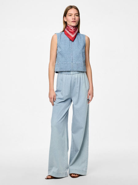 PCSMIDI HW WIDE LEG DENIM PAN