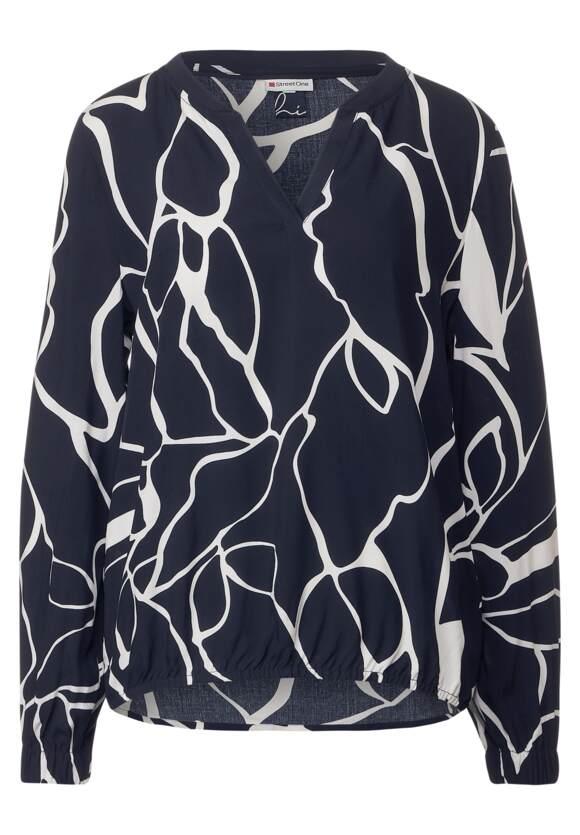 Printed splitneck blouse w ta