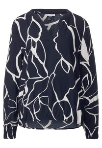 Printed splitneck blouse w ta
