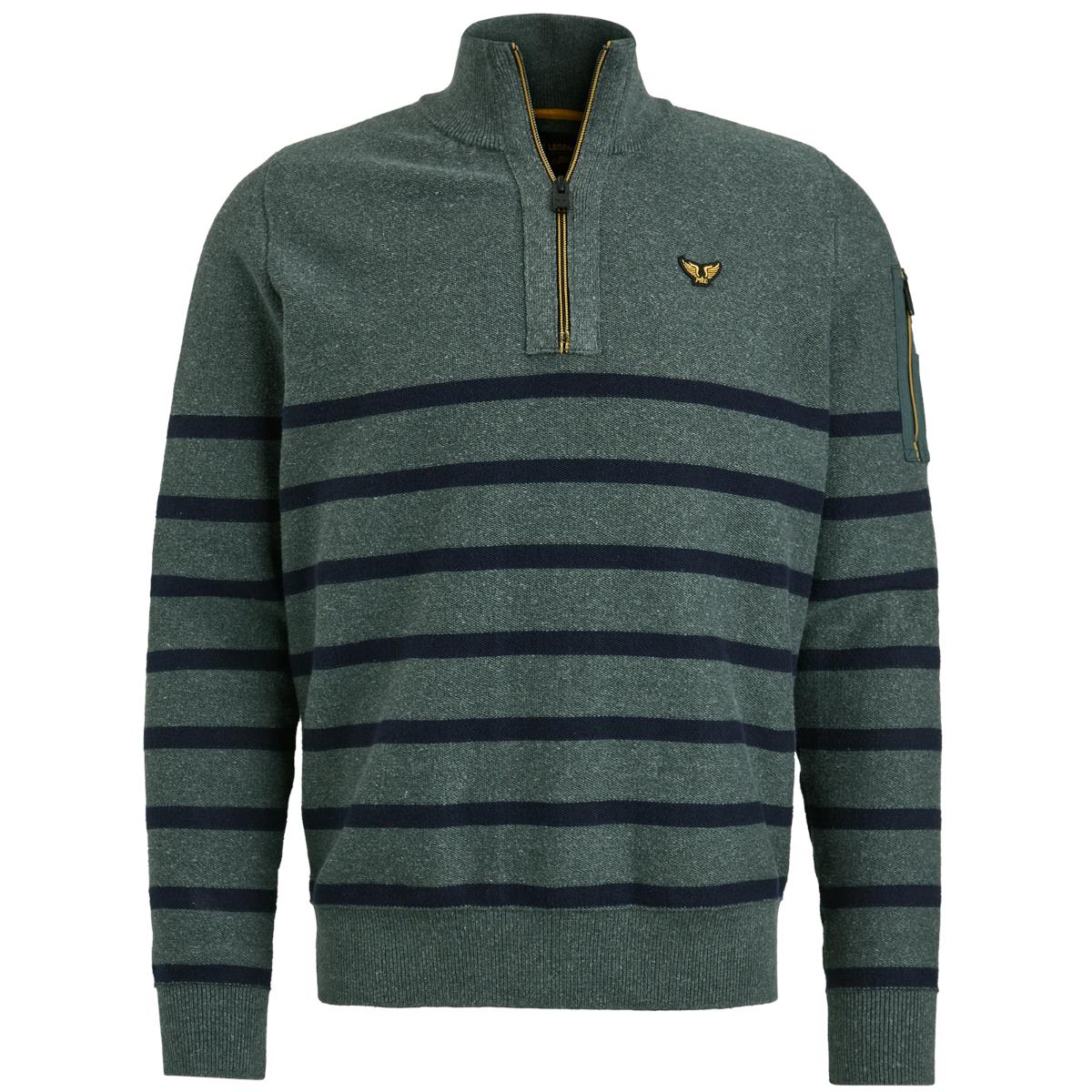 Half zip collar cotton rib kn