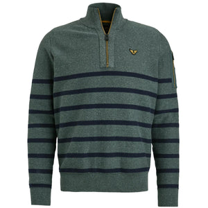 Half zip collar cotton rib kn