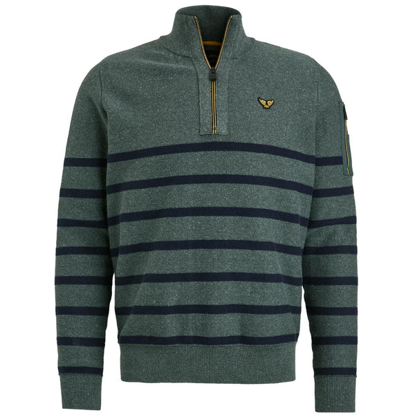 Half zip collar cotton rib kn