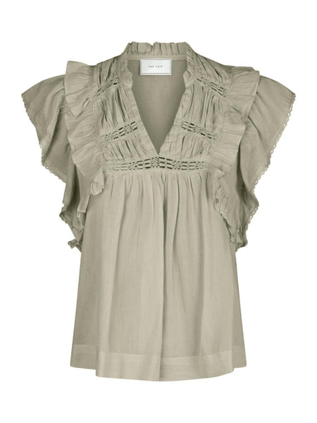 Jayla S voile top smoke green