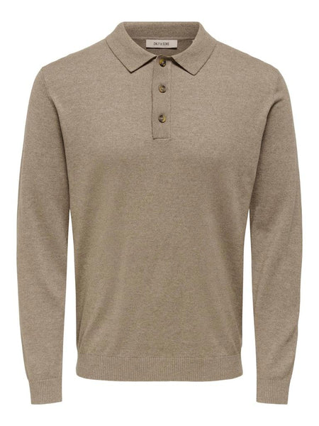 ONSLOUI REG 12 LS MEL POLO KN
