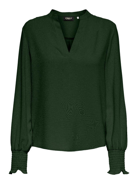 ONLMETTE V-NECK LS SMOCK TOP