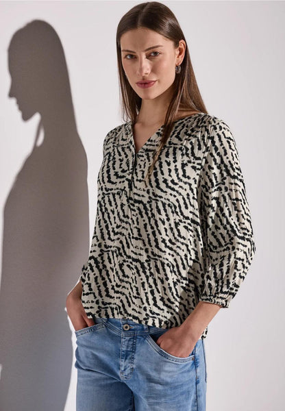 printed mat-mix shirt w.butto