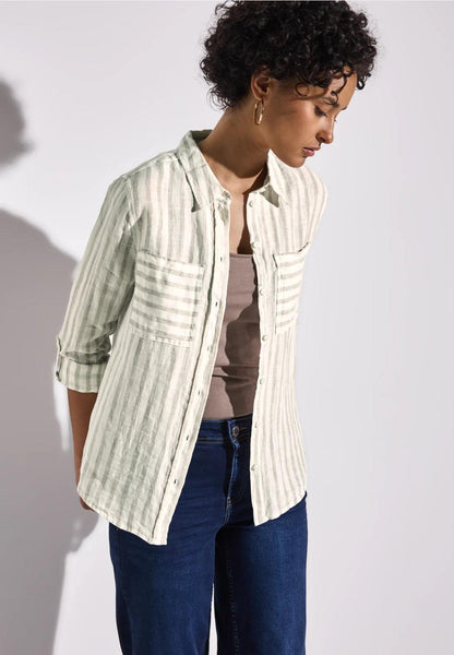 SOL_LTD QR Striped shirtcolla