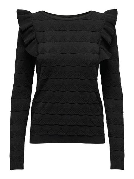 ONLSANDRA LS RUFFLE O-NECK CS
