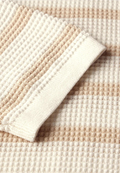 TOS_Structure stripe Roundnec