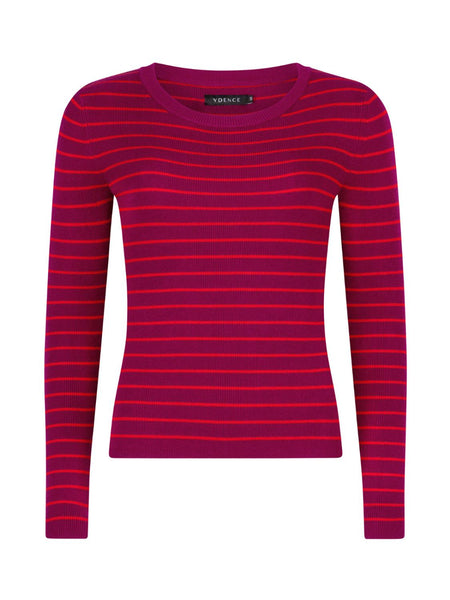 Knitted top devina fuchsia/red