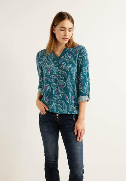 Multicolor Split Neck Blouse