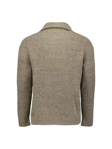 Pullover collar half zip sand