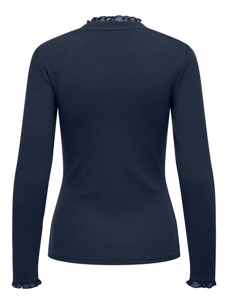ONLLESLIE L/S LACE MIX TOP JR