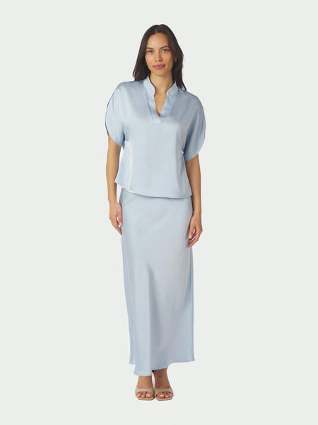 Vicky sateen skirt light blue