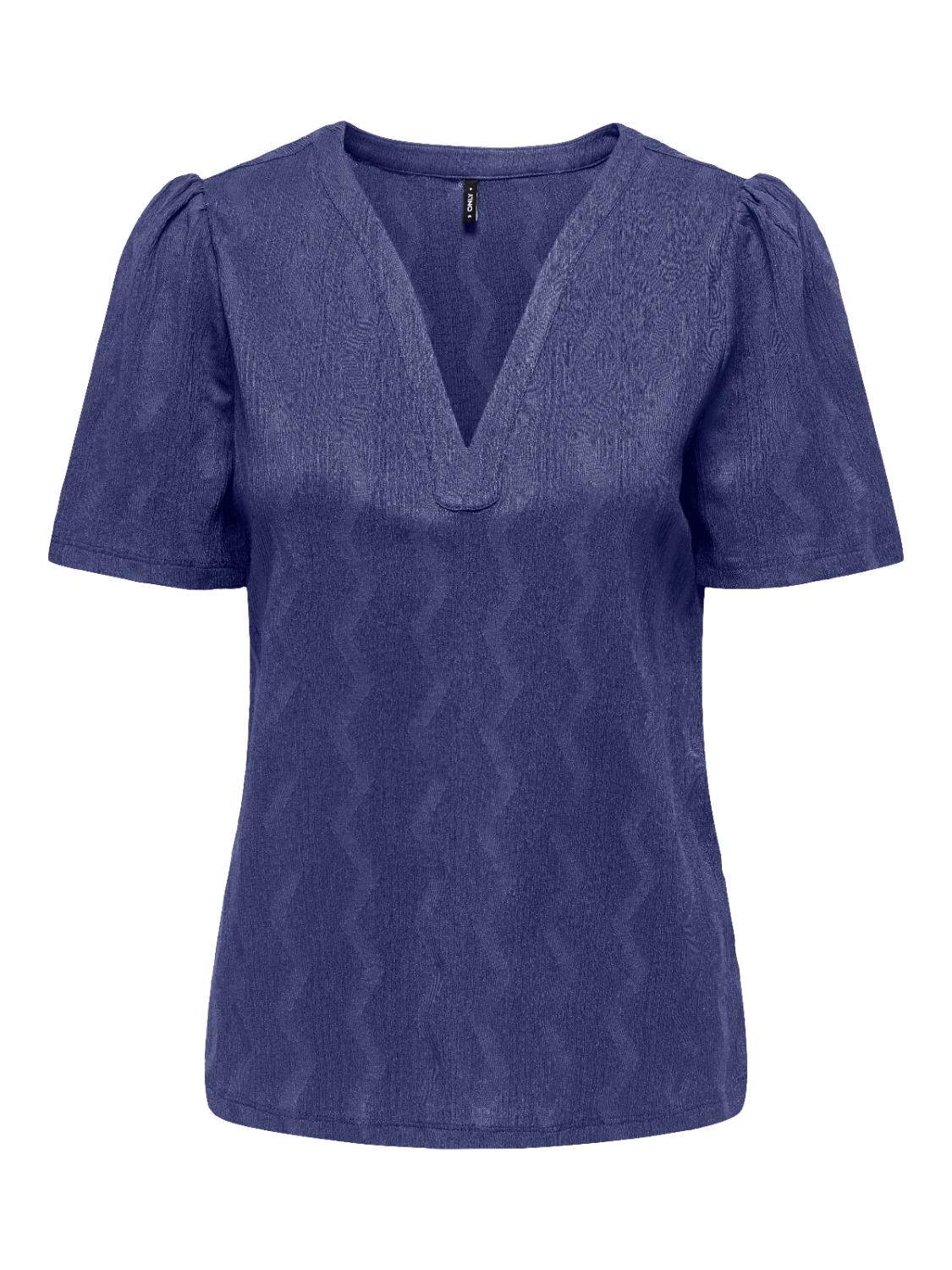 ONLDIA S/S V-NECK PLEAT TOP C