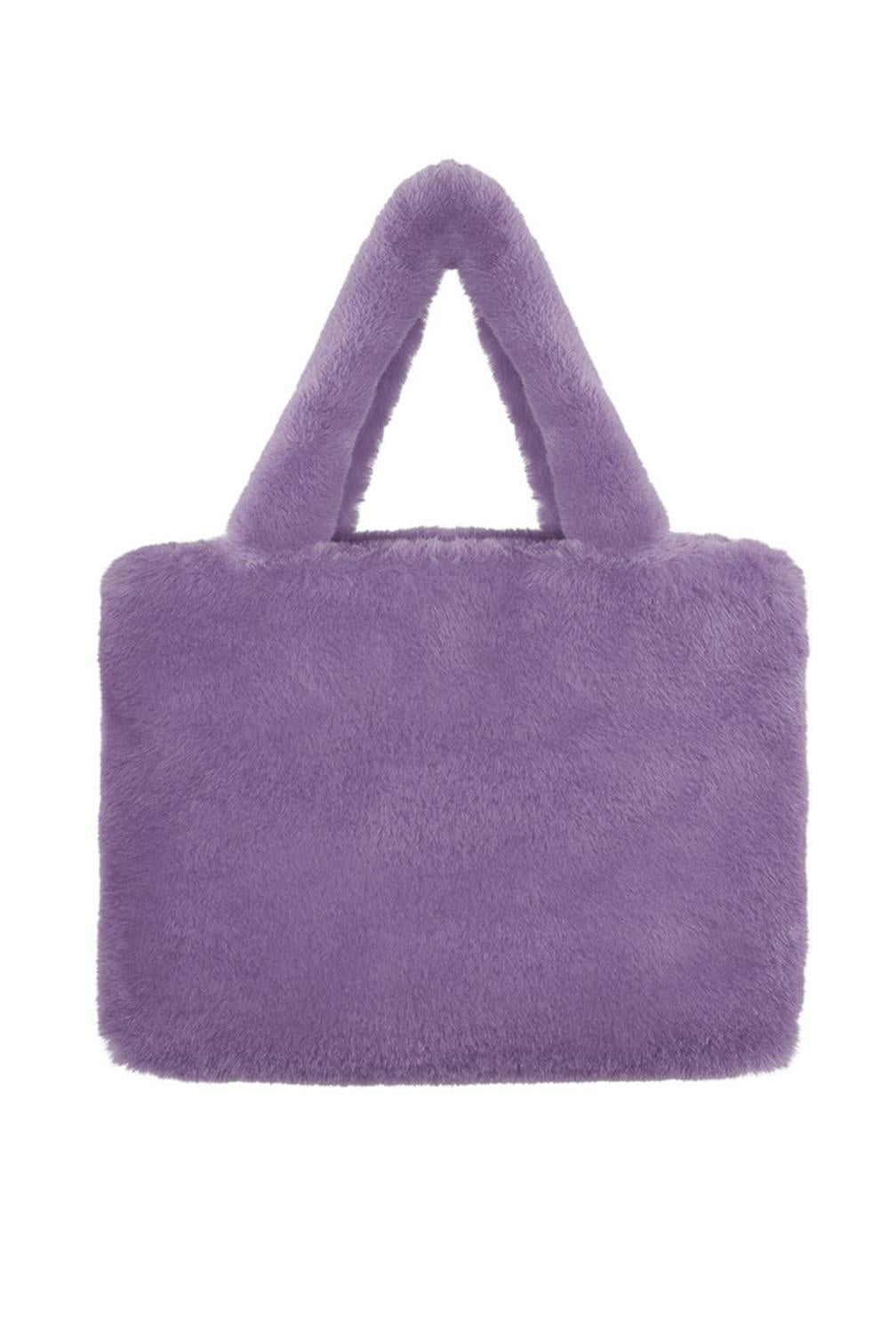 Faux fur city bag large lilac