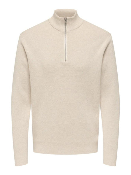ONSTING REG HALF ZIP KNIT NOO