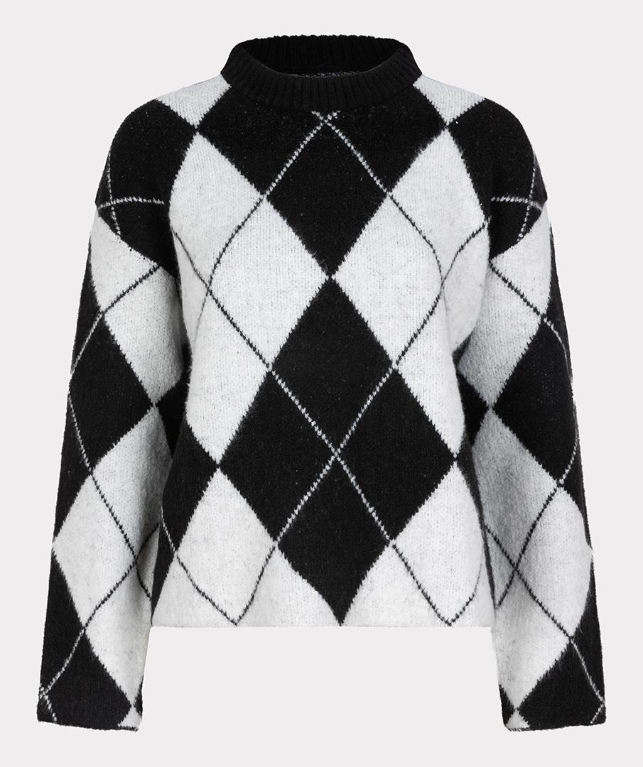 Sweater diamond jacquard